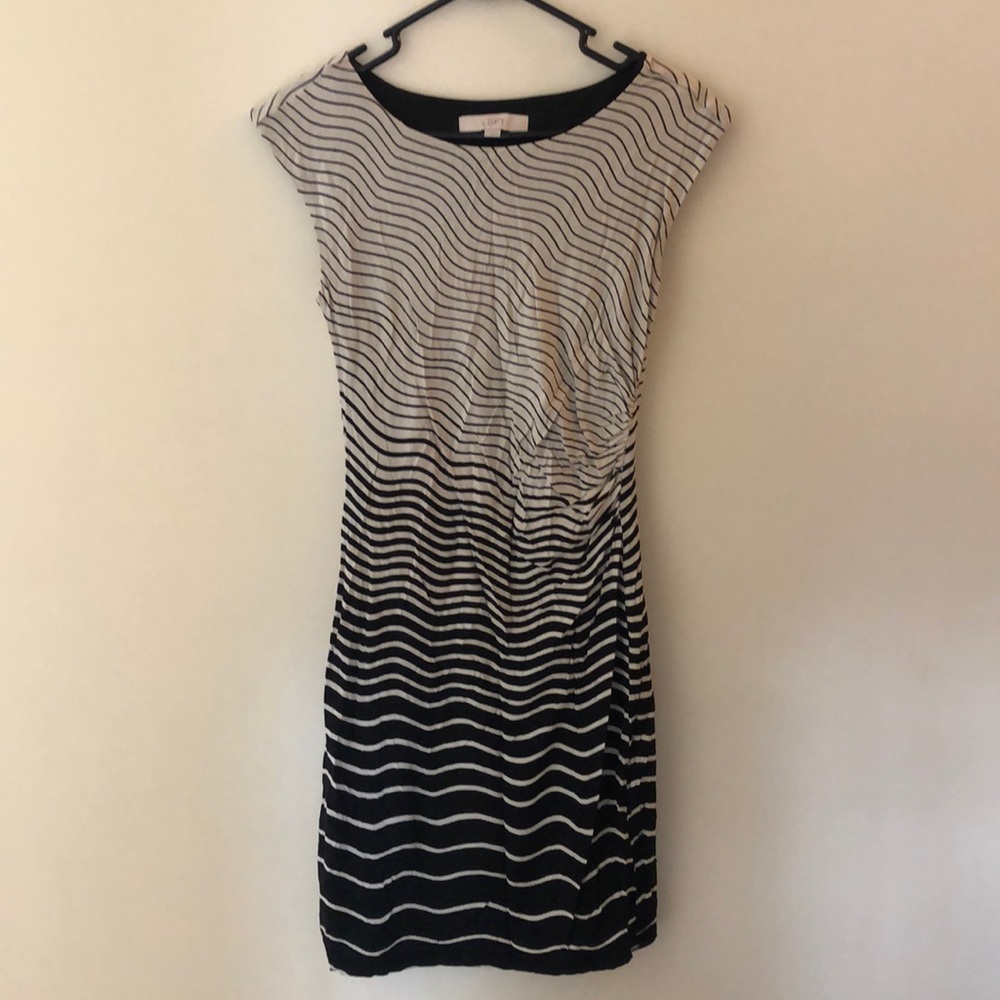 Loft Black and White Dress